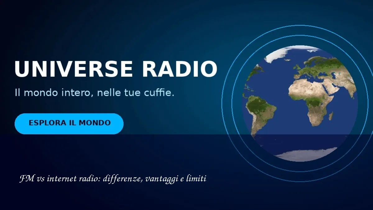 Editorial illustration: FM vs internet radio: differences, strengths and limits