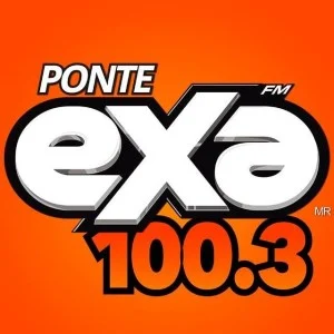 100.3 Exa FM (Campeche) - 100.3 FM - XHMI-FM - NCS (Núcleo Comunicación del Sureste) - Campeche, Campeche radio logo