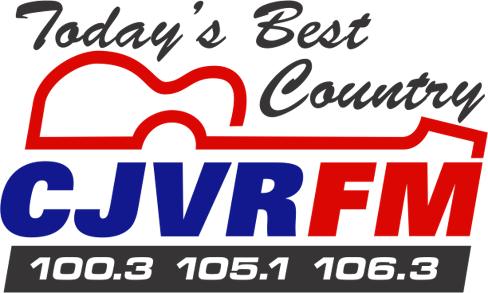 CJVR-FM 105.1 Melfort, 100.3 Humboldt, 106.3 Waskesiu, SK radio logo