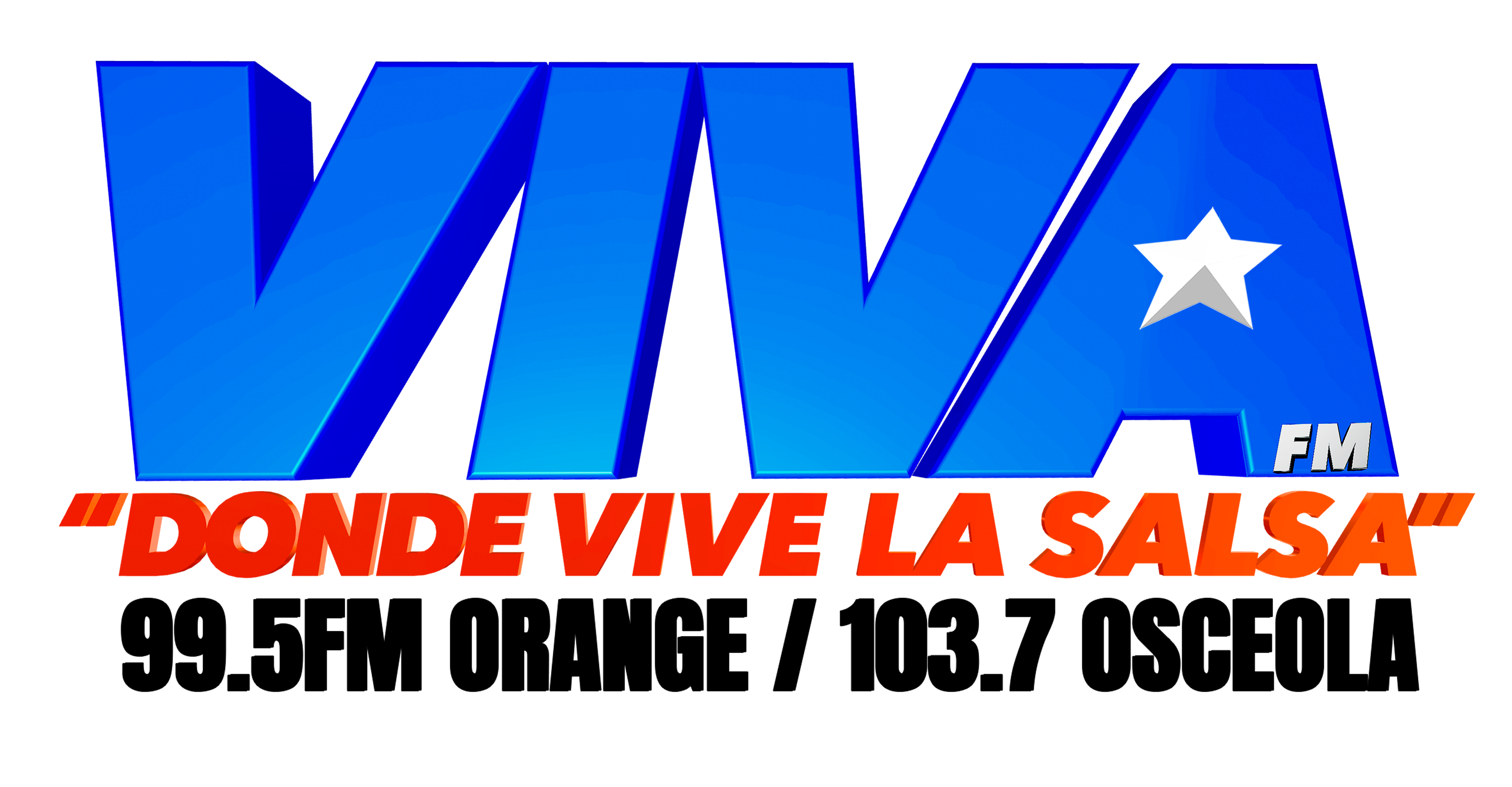 Viva FM Orlando 99.5 Orange County/103.7 Osceola County radio logo