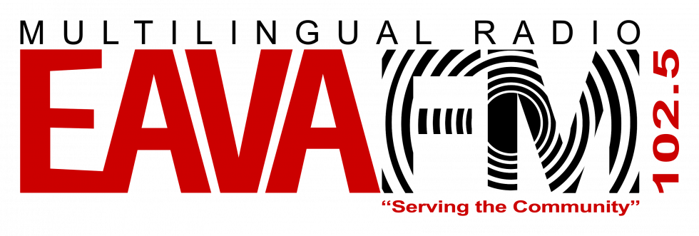 EAVA FM 102.5 FM radio logo