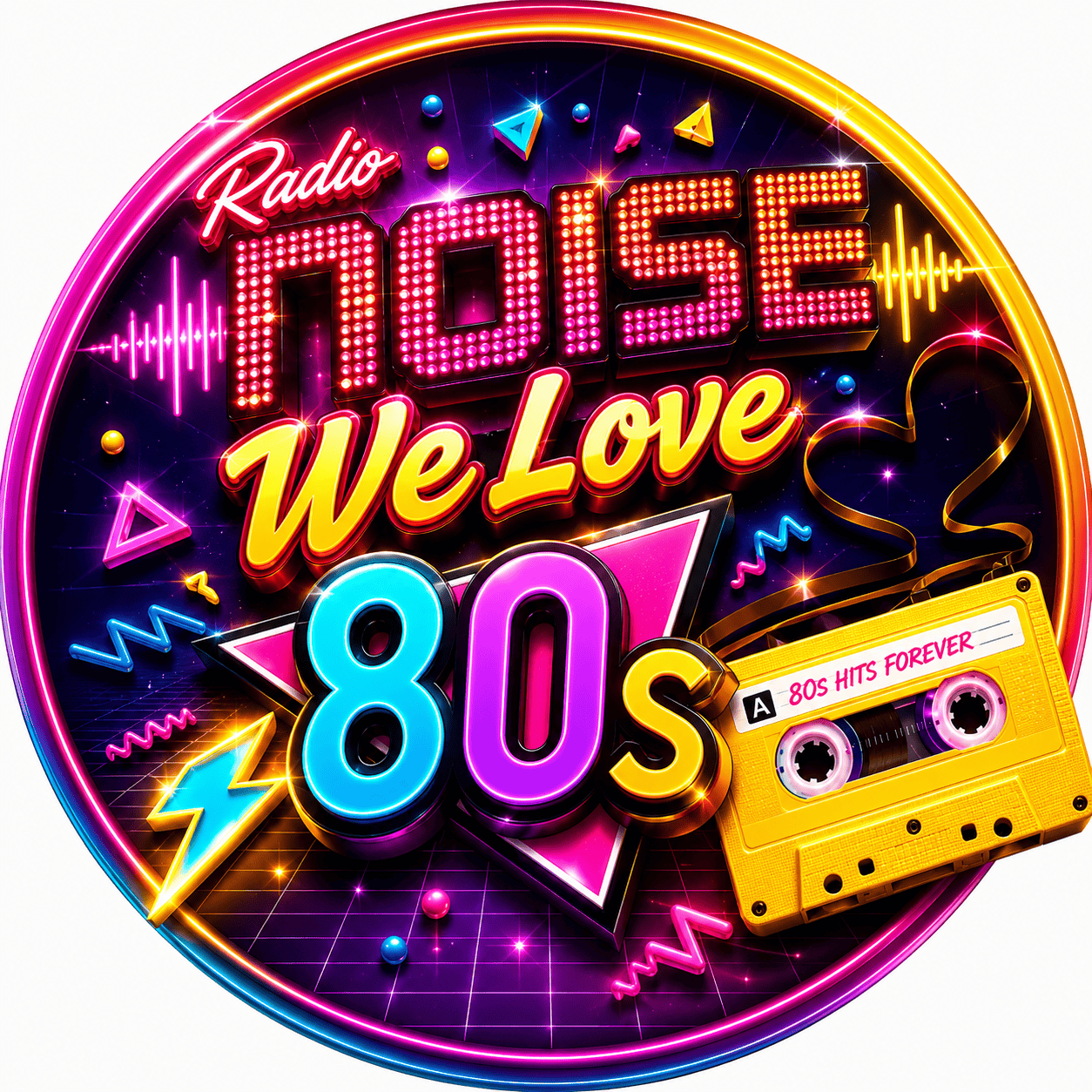 Radio Noise We Love 80s radio logo