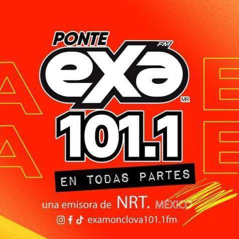 101.1 Exa FM (Monclova) - 101.1 FM - XHWGR-FM - NRT México - Monclova, Coahuila radio logo